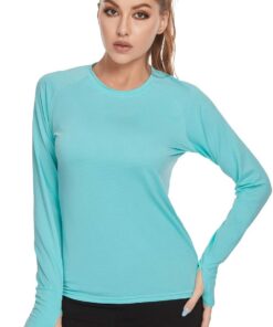 Damen Rash Guard Shirt UPF 50+ Sonnenschutz Rundhals Kurzarm T-Shirts Leichte, Schnell Trocknende SPF UV Schwimmshirt
