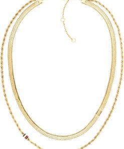 Tommy Hilfiger Jewelry Doppelte Ketten-Halskette für Damen in Gelbgold - 2780980