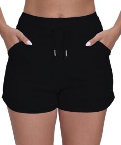 Halcurt Badeshorts Damen Badehose mit Tasche und Kordelzug S-XXL | Schnell Trocknende, Bauchkontrolle Boardshorts, Elastischer Bund, Slip-Futter, Strand Surf Schwimmshorts
