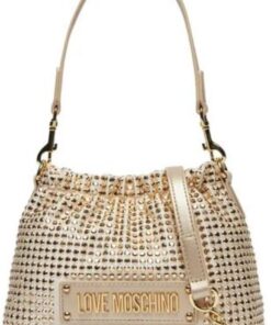 Moschino Damenhandtasche Love Hand/Schultergurt Kunstleder gesteppt metallic gold BS25MO09 JC4138, gold, Einheitsgröße