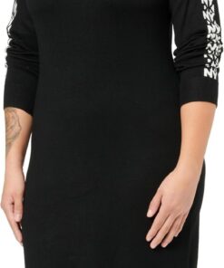 DKNY Damen Long Sleeve Logo Sleeved Dress Casual Dress