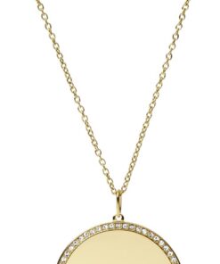 FOSSIL Women's goldfarbene Edelstahlkette mit Karabinerverschluss Runde Halskette mit Anhängern