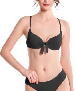Damen Tie-Knot Bikini-Set – Gepolsterter Zweiteiliger Badeanzug mit verstellbaren Trägern
