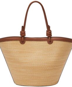 Fossil Damen Sommer Braun Stroh Tote Bag, ZB11042101