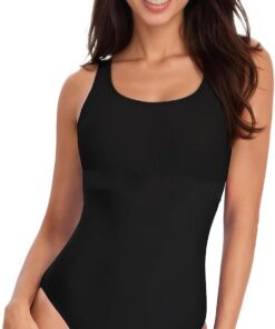 XGOPTS Badeanzug Damen Einteiliger Bauchweg Badeanzüge mit Cups Sport Badeanzug Damen Bademode Monokini Schwimmbadeanzug Weiche Swimsuits