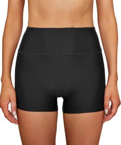 SHEKINI Damen Elegant Bademode Kurze Rock Bikinirock Eingebaut Bikinihose Sportrock Tunnelzug Schwimmrock Strandbikini