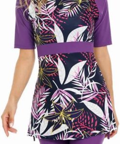 Kurzarm-Badeanzug Bescheidene Badebekleidung für Frauen Bescheidener Badeanzug Rash Guard Surfanzug Beachwear Burkini