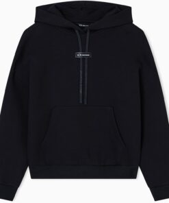 Armani Exchange Damen Cross Gender, Cuffed Sleeve Small Front Logo Relaxed Fit Sweatshirt