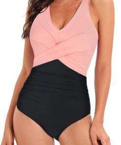 PONCEAU Damen Badeanzug Sport Bademode Damen Bauchweg Einteiliger Badeanzug Sexy Push Up Badeanzüge Damen Swim Suit Bikini