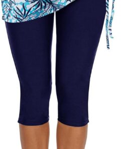 Ecupper Badehose Damen Lang Schwimmhose Capri Badeleggings Mit Rock Schwimm