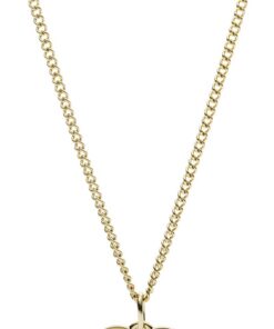 Fossil Damen goldfarbenes Edelstahlcollier mit herzförmigem Anhänger mit Karabinerverschluss