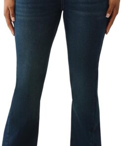 True Religion Damen Joey Single Needle Mid Rise Flap Flare Jeans
