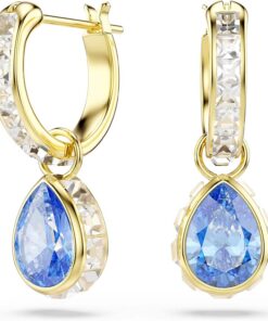 Swarovski Chroma Ohrhänger, Tropfenschliff, Blau, 18 Karat Vergoldet