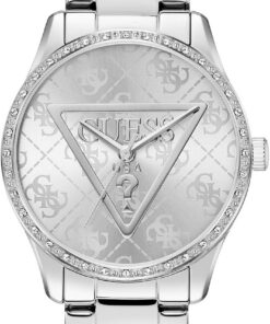Guess Roxy Damen Armbanduhr, Edelstahl, 36 mm, Edelstahlarmband, Silber, 3 bar, Zifferblatt: Silber, GW0987L1