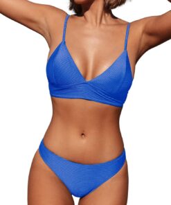 CUPSHE Bikini Damen Set High Waist Crossover Bustier Elegant Swimsuit