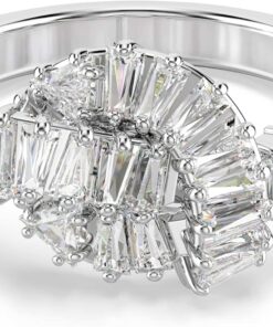 Swarovski Matrix Kollektion Ring, Baguetteschliff, Knoten, Weiß, Rhodiniert