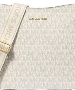 Michael Kors Jet Set Travel Kleine Signature Logo Umhängetasche Vanilla