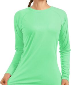 UV Shirt Damen Langarm mit UPF 50+ Sonnenschutz, Atmungsaktives Rashguard Schwimmshirt & Schnelltrocknendes Sport Funktionsshirt