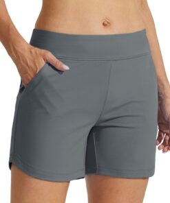 WILLIT Badeshorts Damen Badehose Schwimmhose Boardshorts Schnell Trocknende Bikini Shorts mit Taschen Innenfutter 5 Zoll