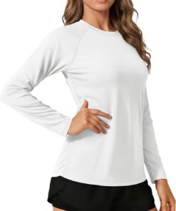 TACVASEN Damen Rashguard Uv-Schutz Shirt Schwimmshirt Langarm T-Shirt Sonnenschutz UPF 50+ Sportshirt