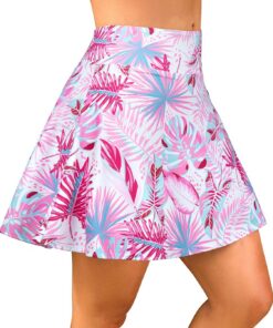 SHEKINI High Waist Bikinirock Abdominalkontrolle Baderock Damen mit Versteckter Tasche Schwimmrock Badeshorts Damen