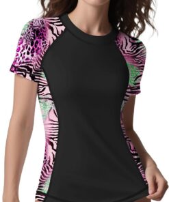 ANGEL CITIZ UV Shirt Damen Kurzarm Schwimmshirt UPF 50+ Rashguard Women Surf Badeshirt Wasser S-XXL