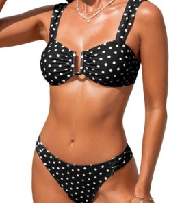 CUPSHE Bikini Damen Set Bügel Cheeky High Leg Bademode | Breite Träger,Frecher Schnitt,Bequeme Passform,Sicherer Halt,Für Strand und Pool
