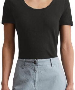 Marc O'Polo Damen T-Shirt mit getwistetem Ausschnitt Regular Fit