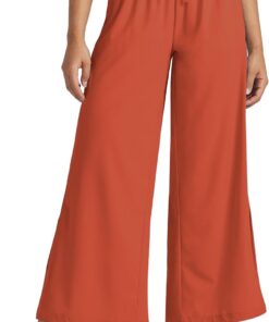 WILLIT Damen Hose Weite Hose Palazzo Leichte Freizeithose High Waiste Strandhose UPF 50+ Badehose Beach Schnelltrockner Sonnenschutz mit Taschen