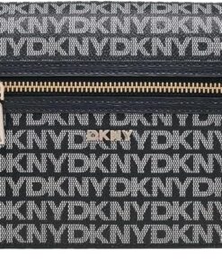 DKNY Women's Bryant Ave Mid Flap Crossbody, Black Logo-Black, One size