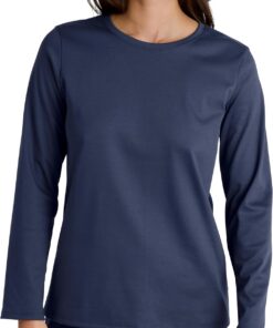 CALIDA Favourites Langarmshirt Damen, V-Neck, aus 100% Supima-Baumwolle | aus Baumwolle, pflegeleicht, weiche, lockere Passform