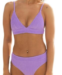 Damen-Bikini-Set, zweiteilig, Badeanzüge, V-Ausschnitt, Bauchkontrolle, freche Unterseite