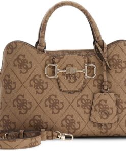GUESS Janie Logo Girlfriend Satchel CLO - COAL LOGO One Size