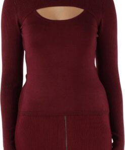 KARL LAGERFELD JEANS Damen Cut Out Mock Neck Sweater