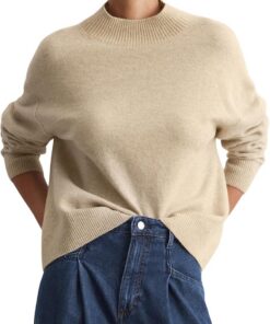 Marc O'Polo Denim Damen Strickpullover mit Stehkragen elegant