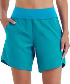 WILLIT Badeshorts Damen Badehose Schwimmen Boardshorts Schnelltrocknend Sommer Bikini Shorts High Waist Trunks UPF50+ UVA Schutz 7" mit Liner Taschen