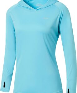 WILLIT Damen Laufshirt UPF 50+ Sonnenschutz Hoodie Sportshirt UV Shirt Langarm Wandern Angeln Outdoor Shirt Schnelltrocknend Leichter Hoodie