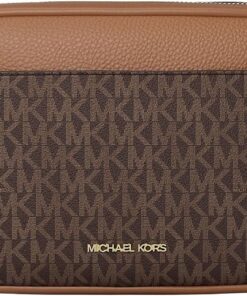 Michael Kors Jet Set Travel Large Signature Logo Camera Crossbody Bag Brown