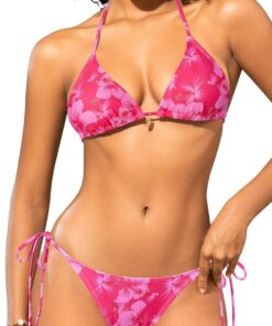 SHEKINI Frauen brasilianische Zweiteilige Badeanzug Halter Triangle Bikini Set Seite Krawatte Tanga Badeanzüge