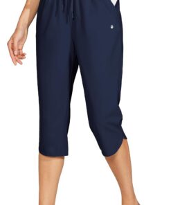 WILLIT Damen Badehose Capris Hosen Badeshorts Schnelltrockner Schwimmen Board Beach Athletic Capris mit Taschen Lightweight UPF 50 + 18“