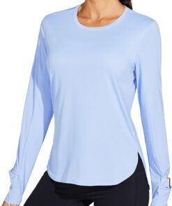WILLIT Damen Sportshirt Laufshirt Sonnenhemden UPF 50 Langarm T-Shirt Wandern Leicht Schnelltrocknende UV-Schutz Outdoor Yoga Tops Rashguard