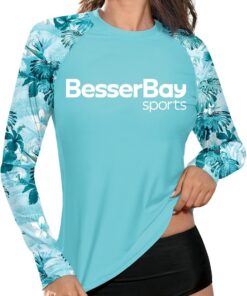 BesserBay UV Shirt Damen Langarm Badeshirt UPF 50+ Rashguard Women Atmungsaktiv Sonnenschutz Schwimmshirt S-XXL