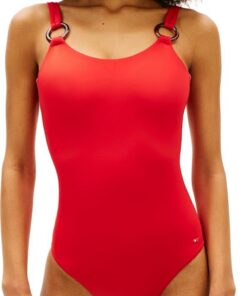 Tommy Hilfiger Damen Scoop Back Op Uw0uw06480 Badeanzug mit U-Rücken (1er Pack)