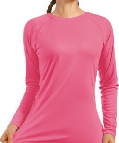 UV Shirt Damen Langarm mit UPF 50+ Sonnenschutz, Atmungsaktives Rashguard Schwimmshirt & Schnelltrocknendes Sport Funktionsshirt