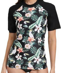 UV Shirt Damen Kurzarm UPF 50+ Schwimmshirt Schnelltrocknen Rundhals Badeshirt S-XXXL