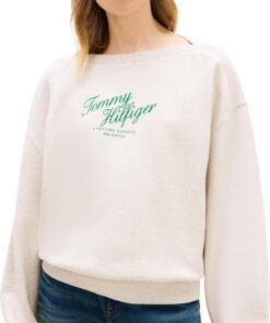Tommy Hilfiger Damen Mdrn Script Terry Sweatshirt Ww0ww47846 Pullover-Sweatshirt (1er Pack)