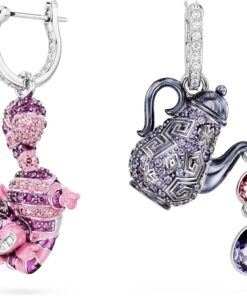 Alice au Pays des Merveilles - Chat et Théière - Boucles d'Oreilles - Swarovski