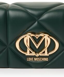 Love Moschino Tasche aus Polyurethan-Kunststoff, gepolstert, grün, grün, Einheitsgröße