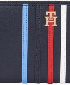 Tommy Hilfiger Damen Geldbörse Iconic Tommy Large Za Corp mit Münzfach, Blau (Space Blue), Einheitsgröße