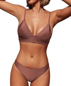 CUPSHE Bikini Damen Set High Waist Crossover Bustier Elegant Swimsuit